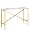 Abraham + Ivy Braxton 46in Rectangular Console Table With Faux Marble Top