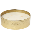Peyton Lane White Wax Jasmine Scented Wide Hammered 60oz 4-wick Candle In White