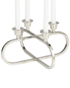 Peyton Lane Geometric Silver Stainless Steel Overlapping Oval Candelabra In Silver