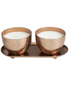 Peyton Lane Set Of 2 White Wax Sauvignon Blanc Scented Grid Patterned 10oz 1-wick Candle In White