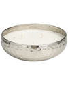 Peyton Lane White Wax White Sage Scented Hammered 20oz 3-wick Candle In White