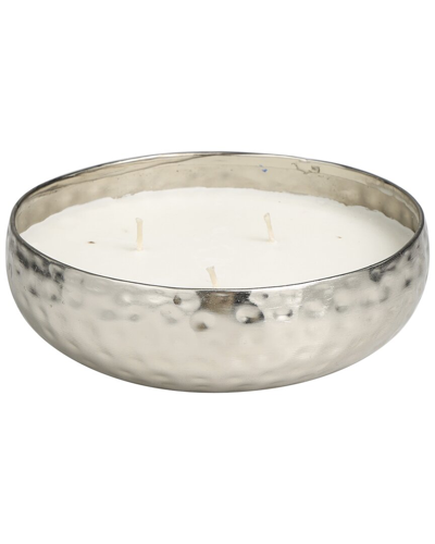 Peyton Lane White Wax White Sage Scented Hammered 20oz 3-wick Candle
