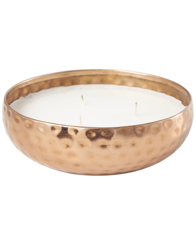 Peyton Lane White Wax Tropical Breeze Scented Hammered 20oz 3-wick Candle