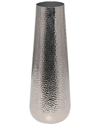 Peyton Lane Silver Aluminum Tall Hammered Vase In Silver