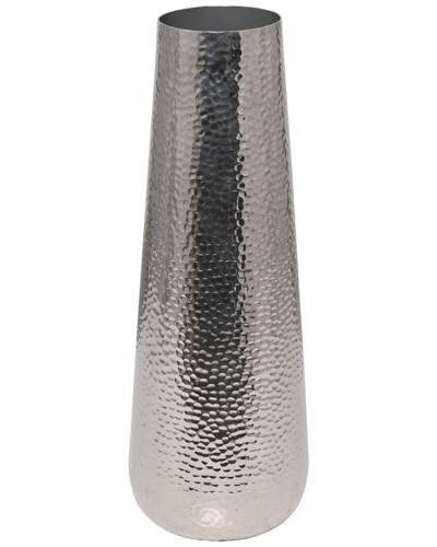Peyton Lane Silver Aluminum Tall Hammered Vase