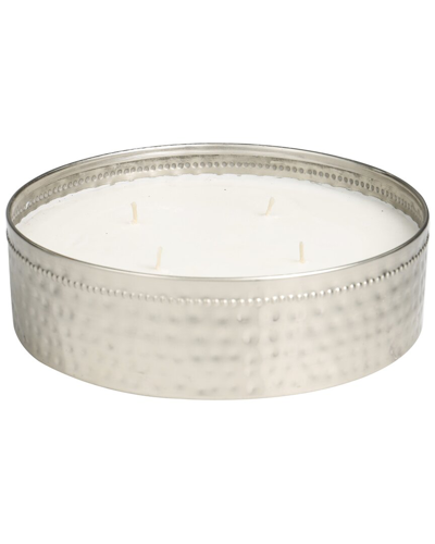 Peyton Lane White Wax Sweet Bamboo Scented Wide Hammered 60oz 4-wick Candle