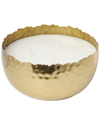 Peyton Lane White Wax Egyptian Mint Scented Hammered 30oz 3-wick Candle In White