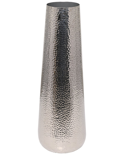Peyton Lane Silver Aluminum Tall Hammered Vase