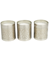 Peyton Lane Set Of 3 Geometric White Wax Vanilla Marshmallow Scented 13oz 1-wick Candle In White