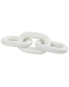 Peyton Lane Chain White Marble Geometric 3 Link Sculpture In White