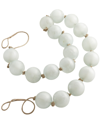Peyton Lane Teal Glass Handmade Round Extra Long Frosted Orb Beaded Garland In Teal
