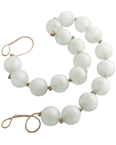 Peyton Lane Teal Glass Handmade Round Extra Long Frosted Orb Beaded Garland