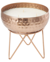 Peyton Lane White Wax Vanilla Marshmallow Scented Hammered 30oz 3-wick Candle In White