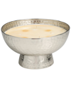 Peyton Lane White Wax Jasmine Scented Wide Hammered 70oz 4-wick Candle In White