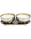 Peyton Lane Set Of 2 White Wax Vanilla Marshmallow Scented Hammered 12oz 2-wick Candle In White