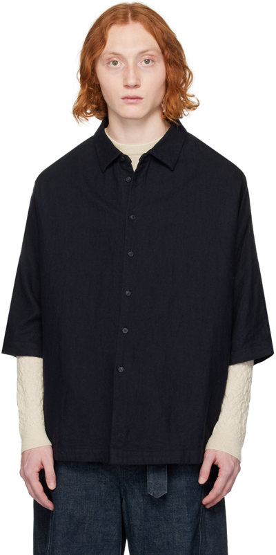 Casey Casey Navy Waga Shirt In Dark Navy