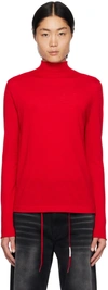 Marni Red Embroidered Turtleneck In 00r67 Tulip