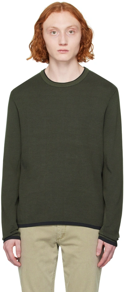 Rag & Bone Green Harvey Sweater In Shadowgrn