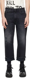 R13 BLACK DISTRESSED JEANS