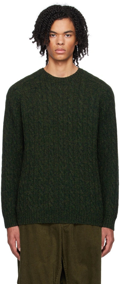 Beams Green Crewneck Sweater In Green65
