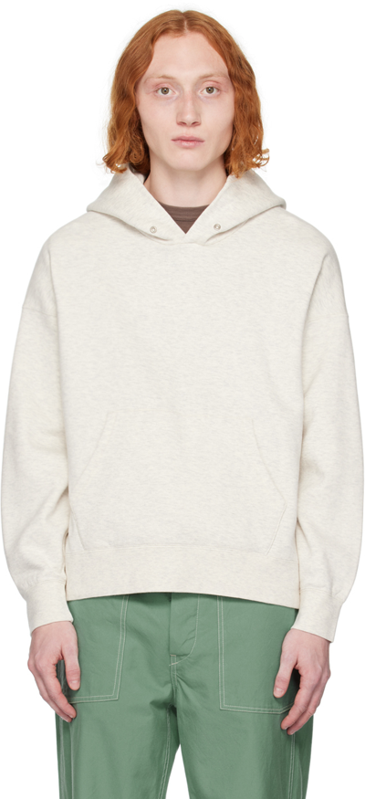 Visvim Textured Cotton Hoodie In Neutrals