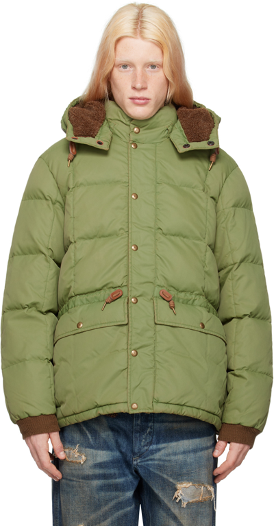 Rrl Green Quilted Jacket In Fir Green