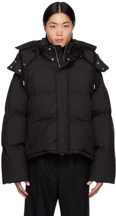 AMI ALEXANDRE MATTIUSSI BLACK QUILTED DOWN JACKET