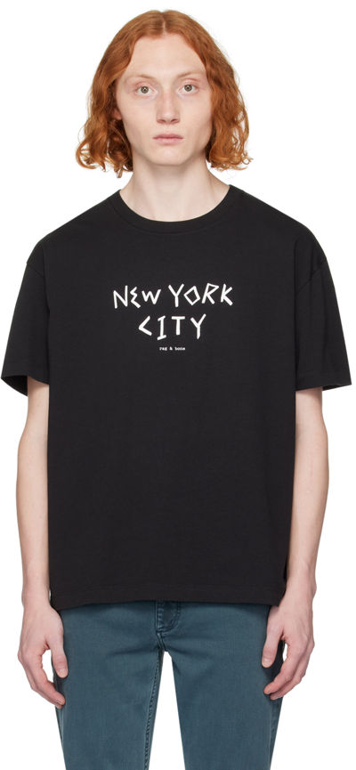 Rag & Bone Rbny Graphic T-shirt In Black