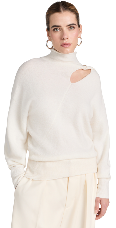 A.l.c Jensen Cutout Turtleneck Sweater In White