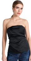 A.l.c Nata Strapless Satin Top In Black