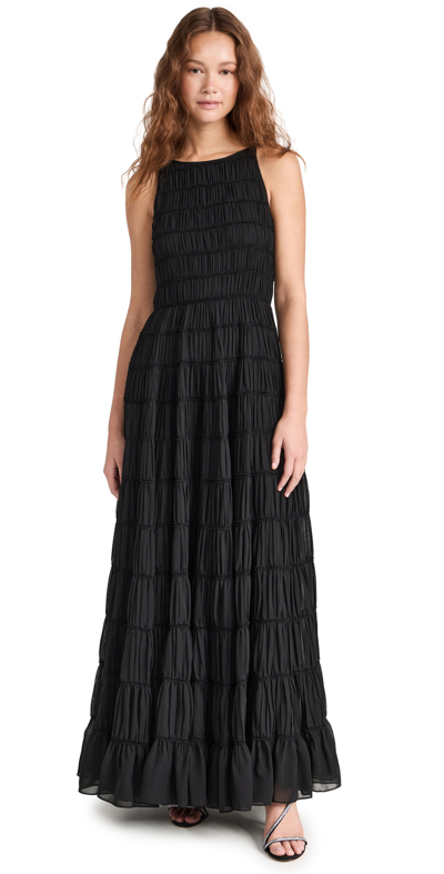 Aje Rosewood Ruched Gown In Black