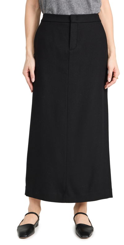Vince Flannel Maxi Skirt In Black