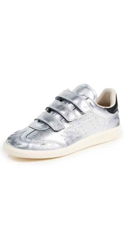Isabel Marant Beth Metallic Sneakers In Silver