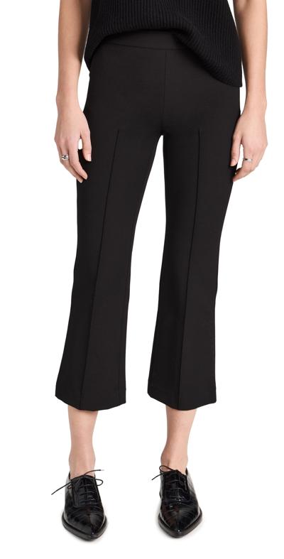 Vince Mid Rise Pintuck Crop Flare Pants In Black