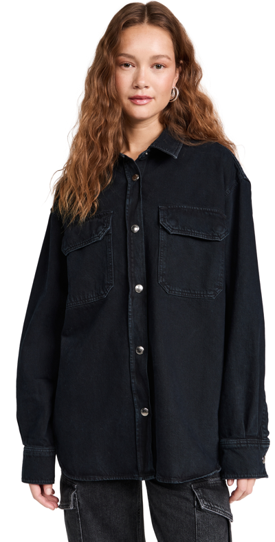 Agolde Camryn Denim Shirt In Black