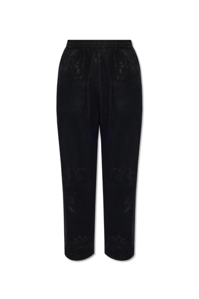 Balenciaga Black Stretch Velvet Baggy Pant