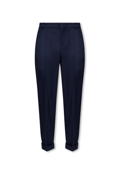 Balmain Blue Cotton Trousers In New