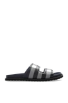 Burberry Checked Canvas Slides In New