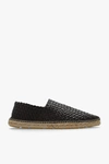 Bottega Veneta Leather Espadrilles With Woven Cord And Intrecciato Motif In Brown