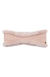 Ugg Reversible Genuine Shearling Headband In Pink Cloud