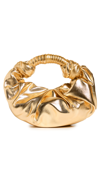 Simon Miller Lame Lopsy Metallic Vegan Leather Top-handle Bag In Star Gold