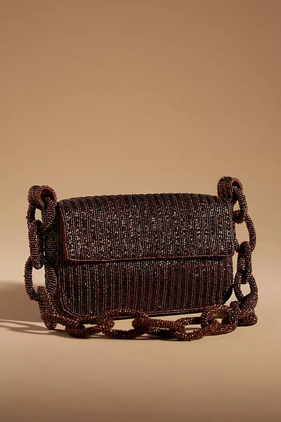 Anthropologie Beaded Chain-strap Shoulder Bag In Brown