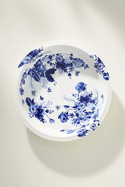 Anthropologie Abi Floral Ceramic Round Pie Dish