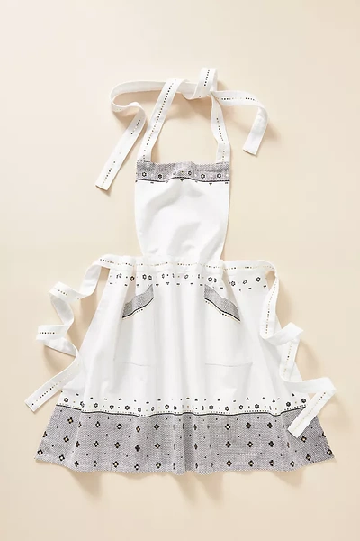 Anthropologie Bistro Tile Cotton Kitchen Apron