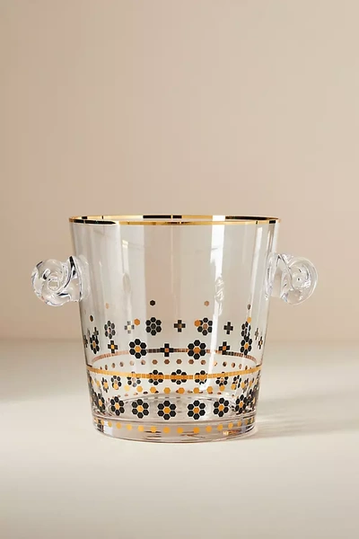 Anthropologie Bistro Tile Glass Ice Bucket