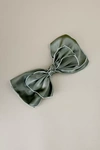 Anthropologie Silky Bow Barrette Hair Clip In Green