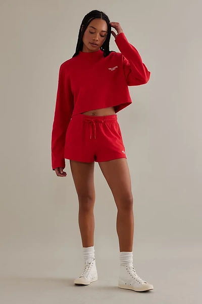The Upside Courtsport Zipped Organic Cotton Shorts In Red