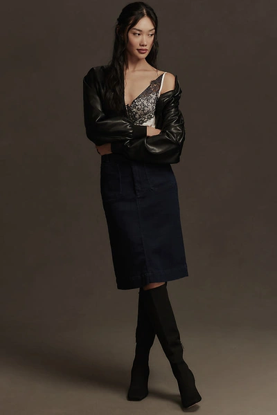 The Colette Collection By Maeve The Colette Skirt: Denim Edition In Blue
