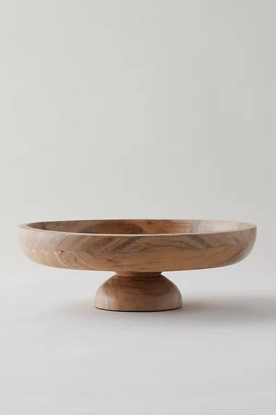 Terrain Acacia Wood Footed Serving Bowl In Brown