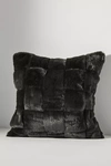 Anthropologie Woven Faux Fur Square Cushion
